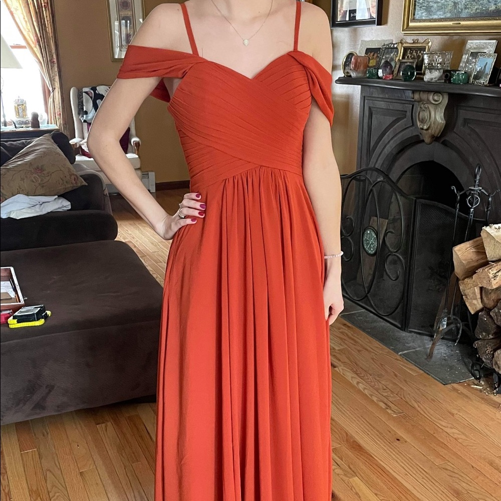 Rust Orange Cinnamon Bridesmaid Gown